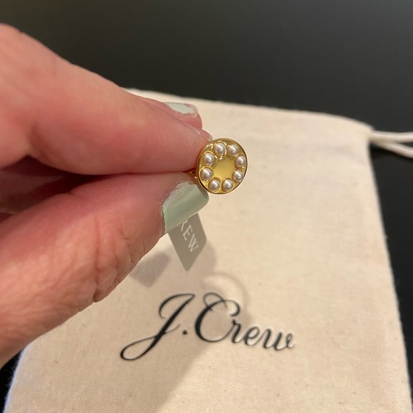 NWT preppy dainty minimalist J. Crew gold plated Pearl Dot Disc Ring size 6 - Picture 9 of 14